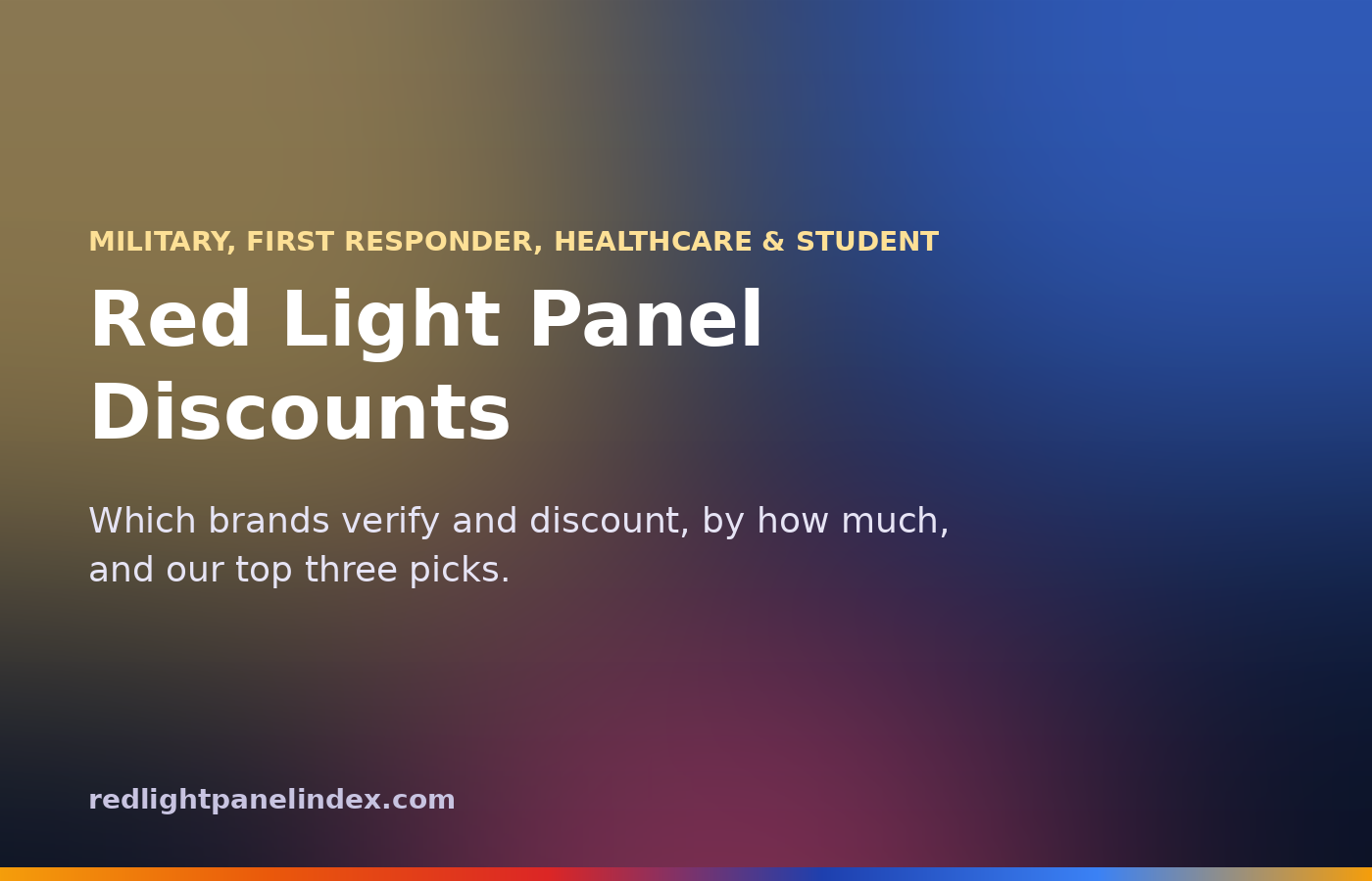 Red light therapy panels with military, first responder, healthcare and student discounts