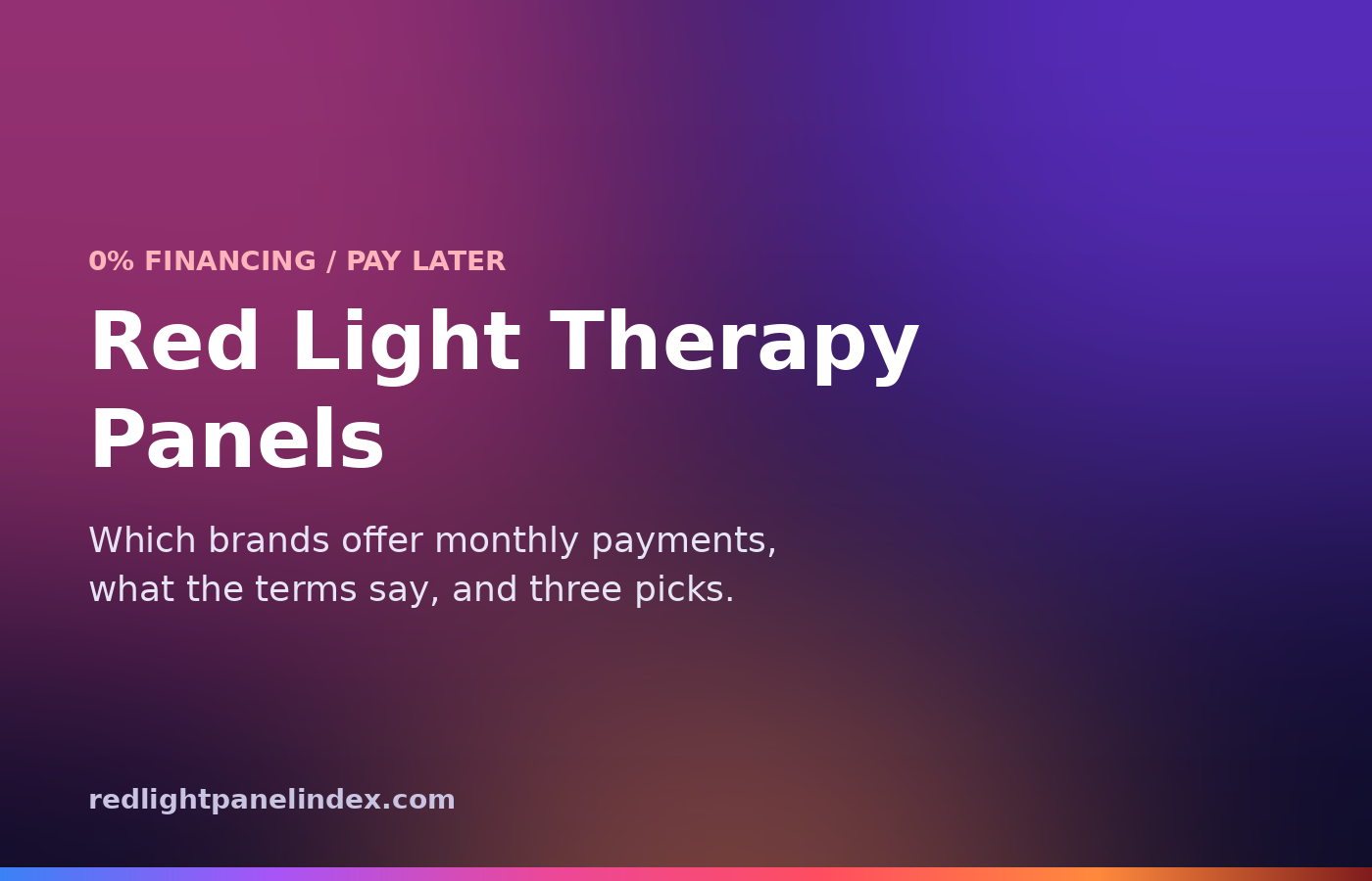 Red light therapy panels with 0% financing and pay later options
